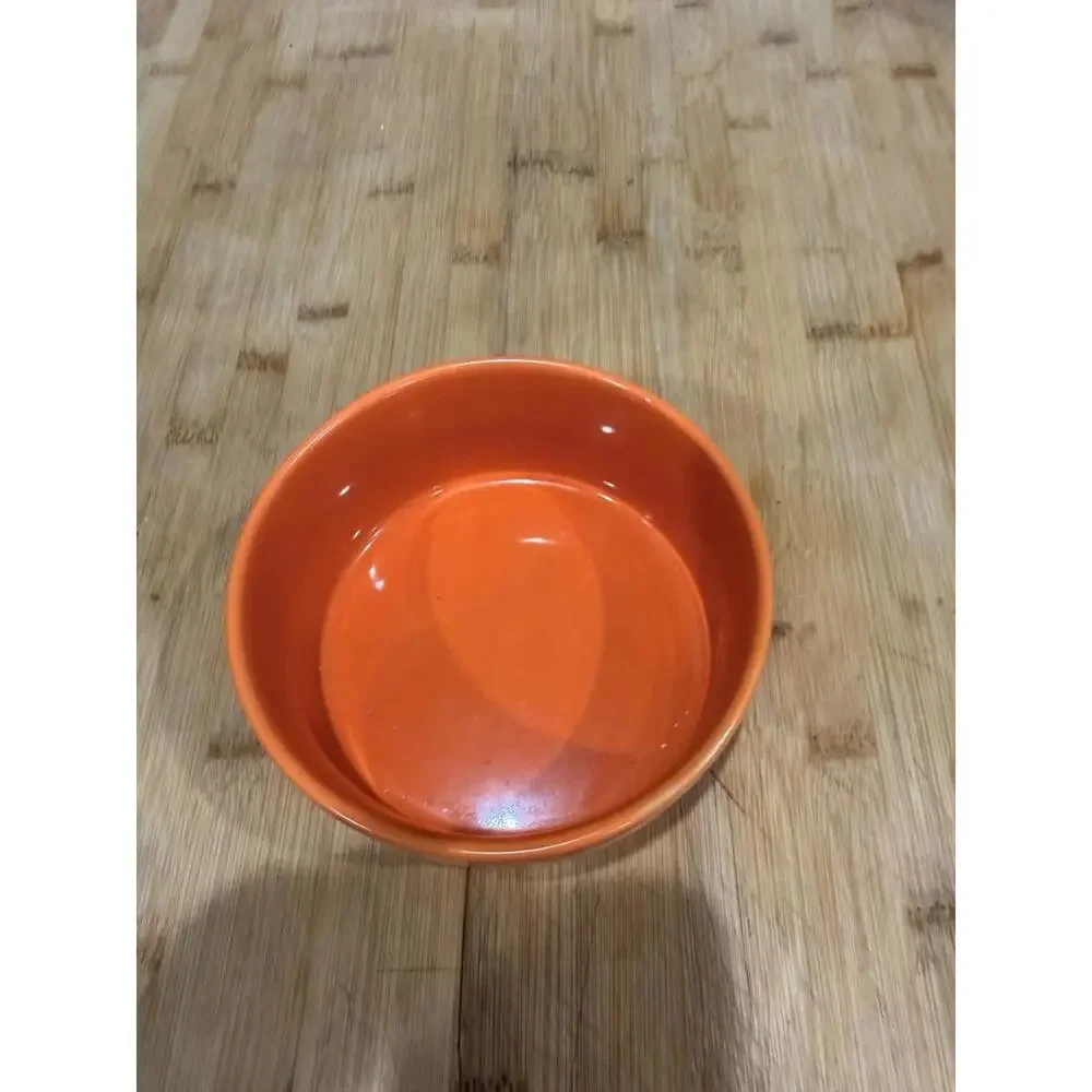 Rae Dunn Halloween CERAMIC PET Bowl LICK OR TREAT 6